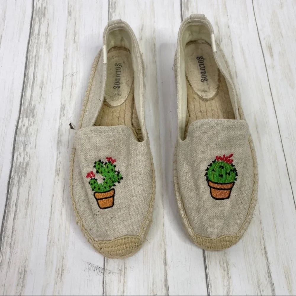 Soludos Canvas Cactus Embroidered Espadrilles